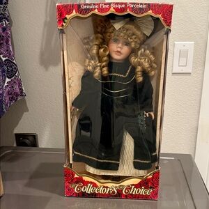 Collector's Choice Porcelain Doll with Black Dress